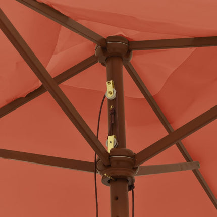 Parasol Met Houten Paal 198X198X231 Cm Kleurig