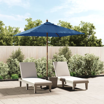 Parasol Met Houten Paal 198X198X231 Cm Kleurig