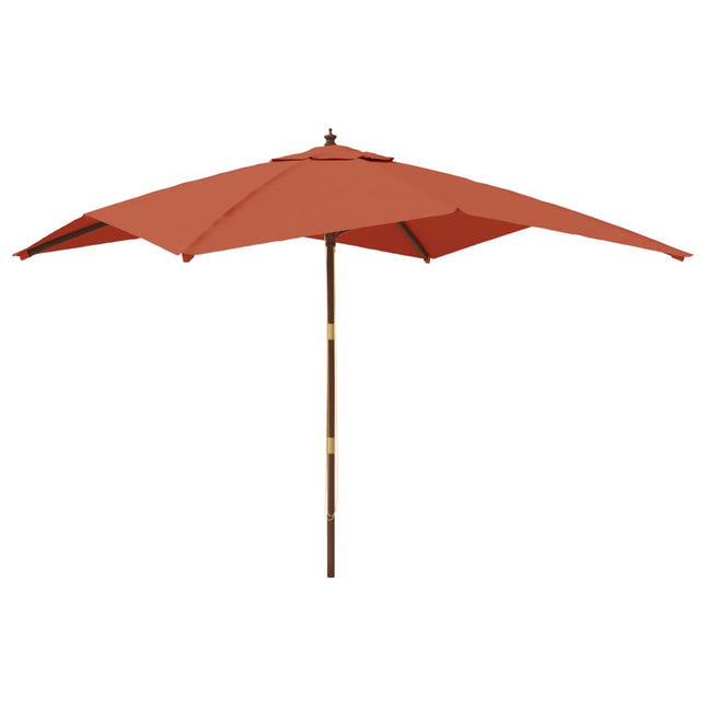 Parasol Met Houten Paal 300X300X273 Cm Kleurig