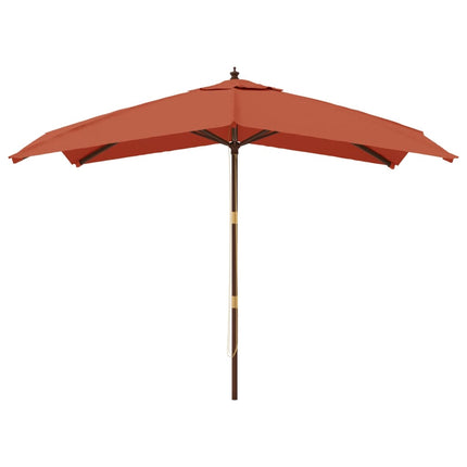 Parasol Met Houten Paal 300X300X273 Cm Kleurig