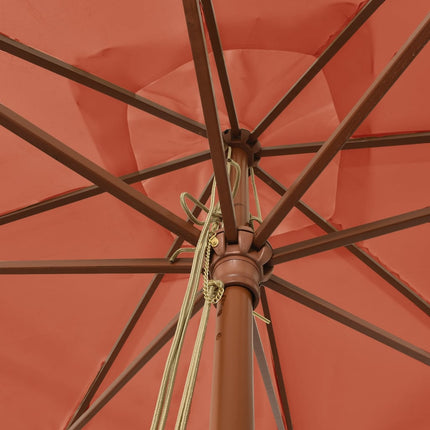 Parasol Met Houten Paal 300X300X273 Cm Kleurig