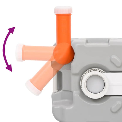 Campingtoilet draagbaar 22+12 L HDPE grijs en wit