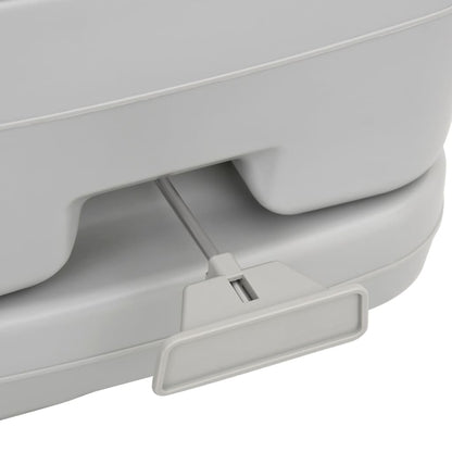 Campingtoilet draagbaar 10+10 L HDPE grijs en wit