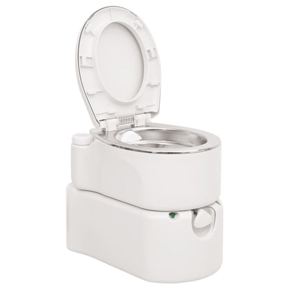 Campingtoilet geïntegreerd 24+17 L HDPE en staal wit