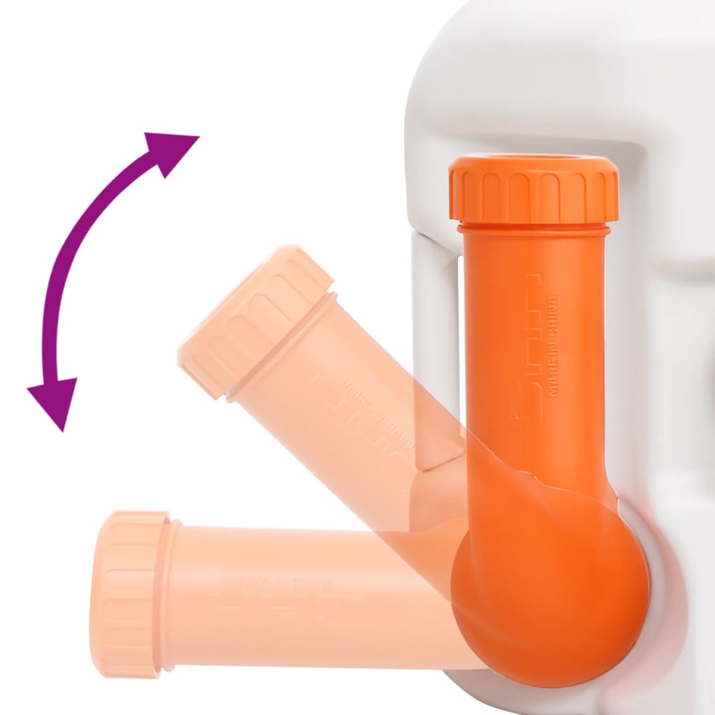 Campingtoilet geïntegreerd 24+17 L HDPE en staal wit