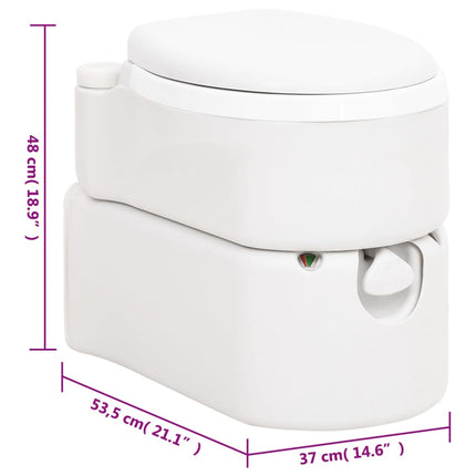 Campingtoilet Geïntegreerd 24+17 L Hdpe En Pp Wit
