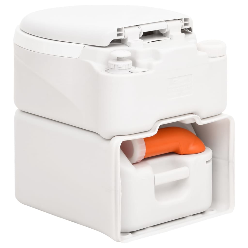 Campingtoilet geïntegreerd 24+17 L HDPE en PP wit