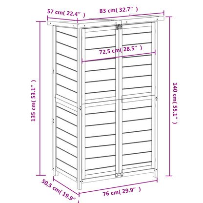 Tuinschuur 83X57X140 Cm Massief Grenenhout Kleurig
