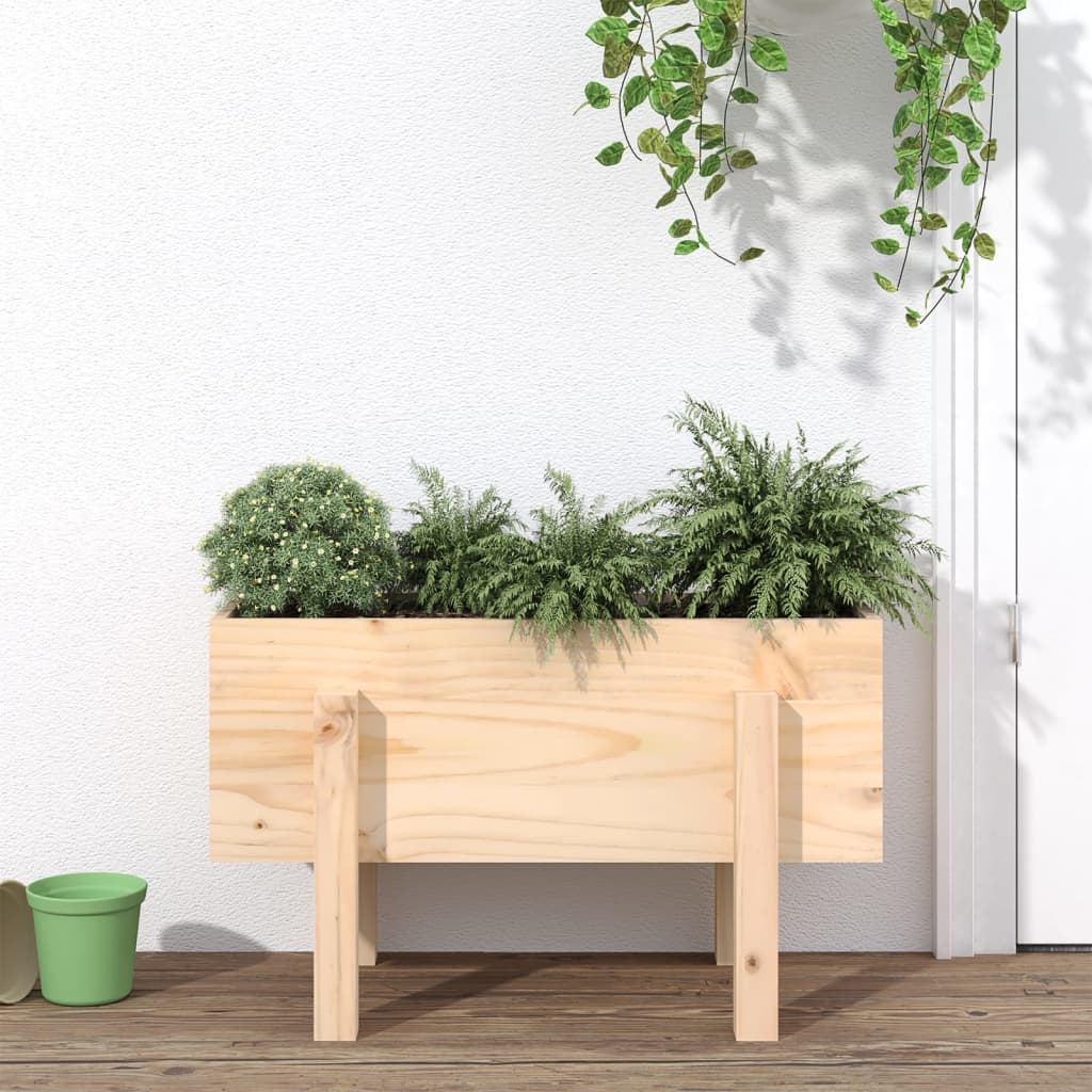 Plantenbak Massief Grenenhout Zwart