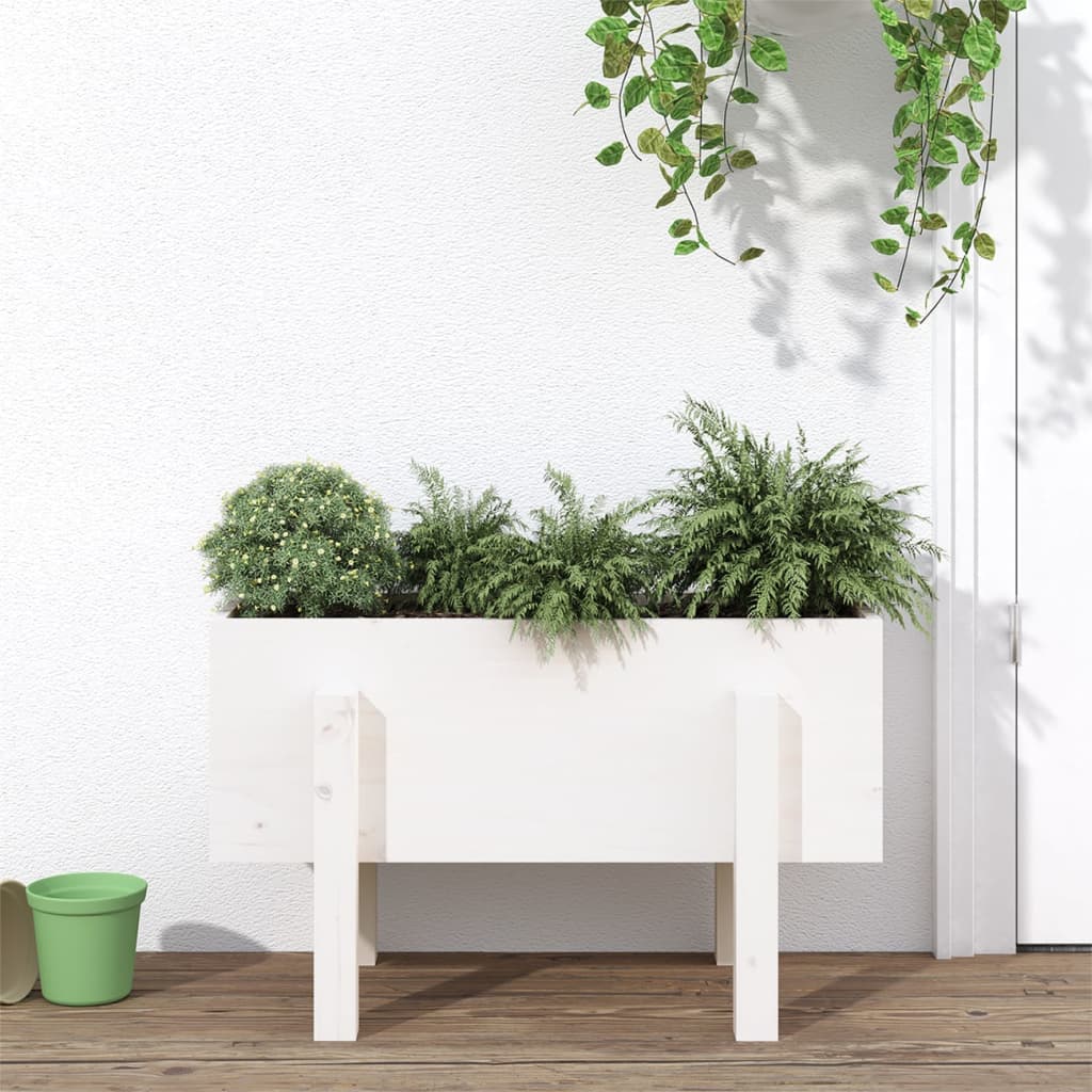Plantenbak Massief Grenenhout Zwart