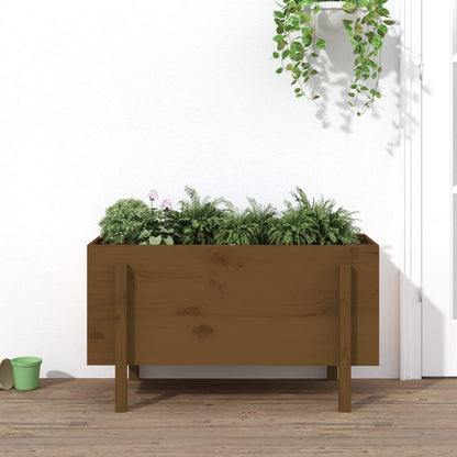Plantenbak Massief Grenenhout Zwart