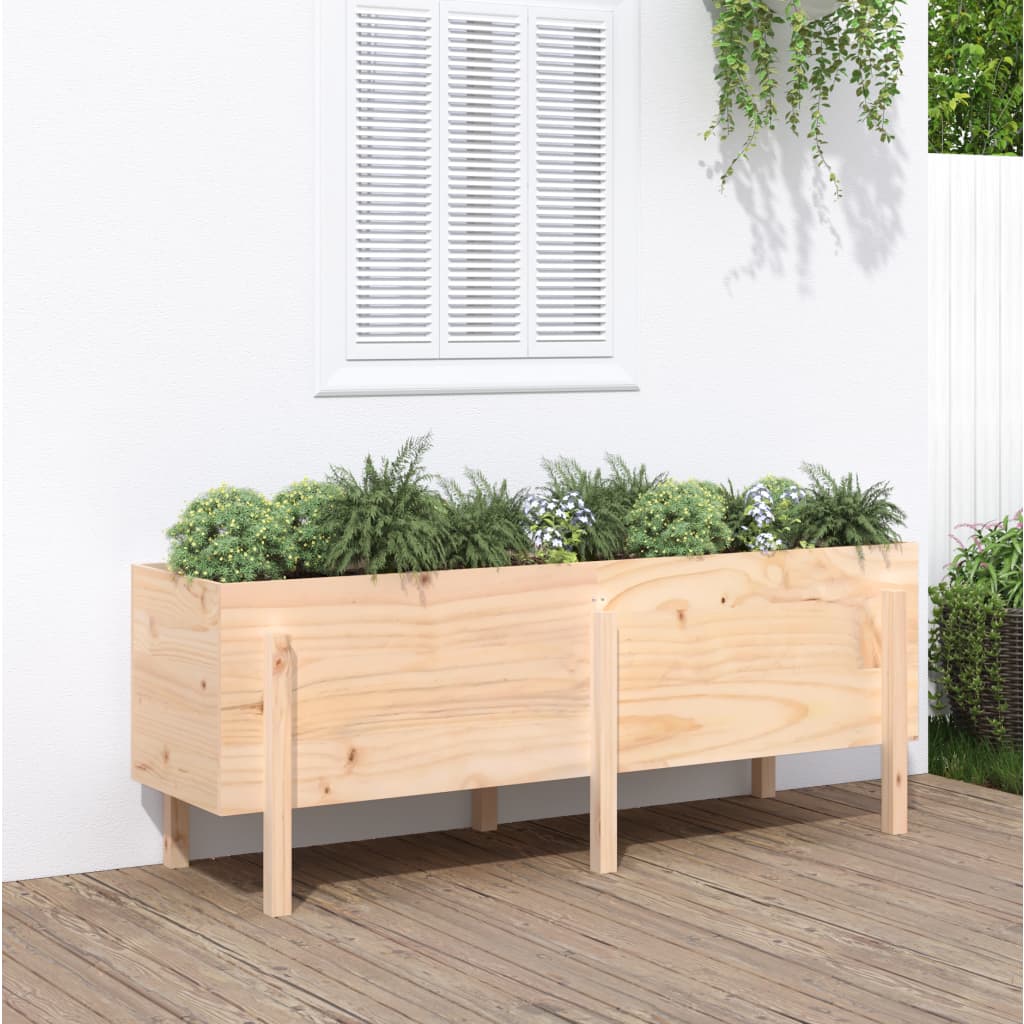 Plantenbak Massief Grenenhout Zwart