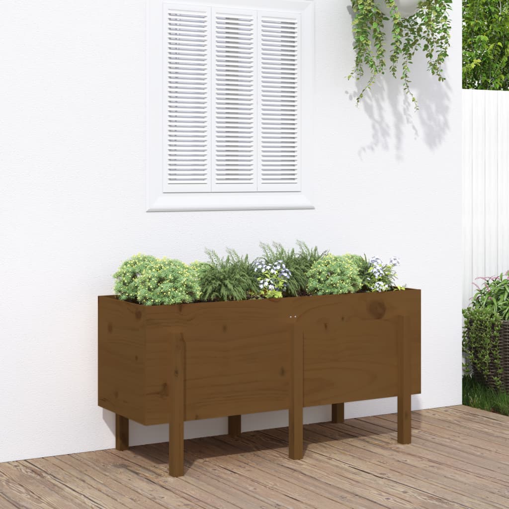 Plantenbak Massief Grenenhout Zwart