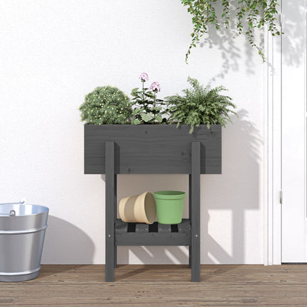 Plantenbak Massief Grenenhout Zwart