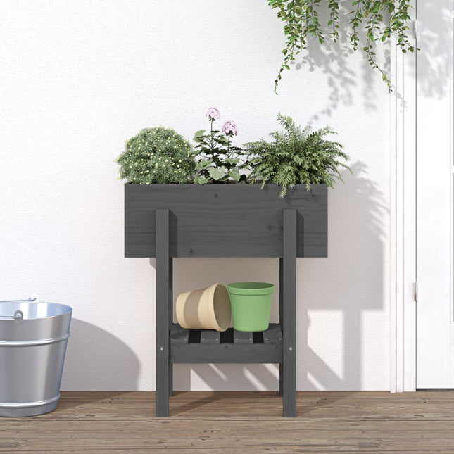 Plantenbak Massief Grenenhout Zwart