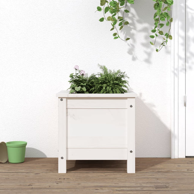 Plantenbak Massief Grenenhout Wit