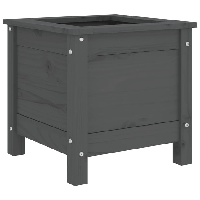 Plantenbak Massief Grenenhout Grijs