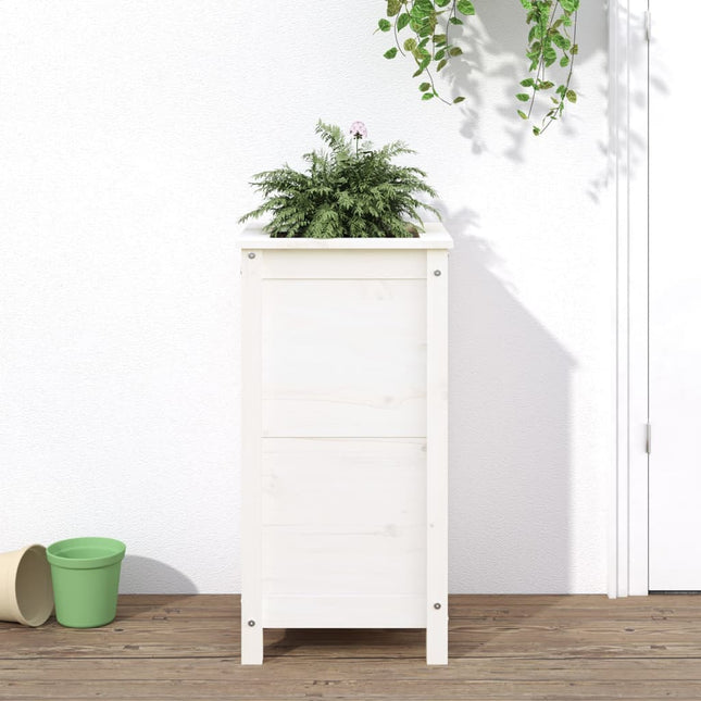 Plantenbak Massief Grenenhout Wit