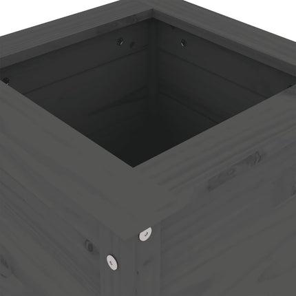 Plantenbak Massief Grenenhout Grijs