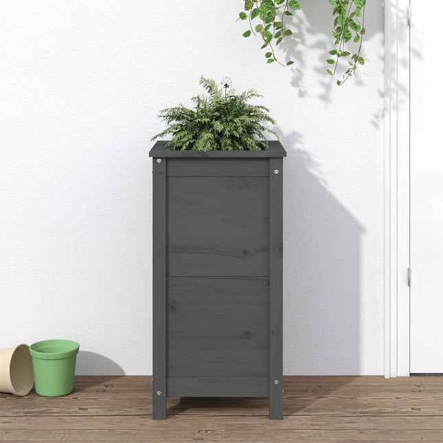 Plantenbak Massief Grenenhout Grijs