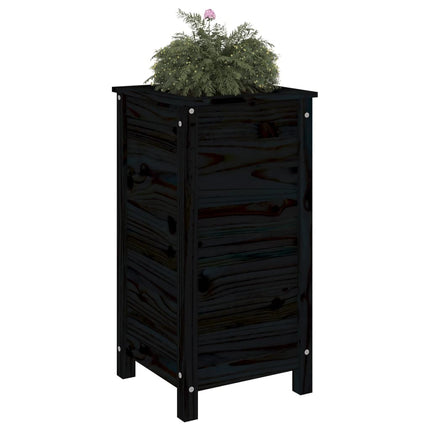 Plantenbak Massief Grenenhout Zwart