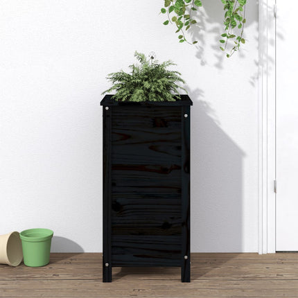 Plantenbak Massief Grenenhout Zwart