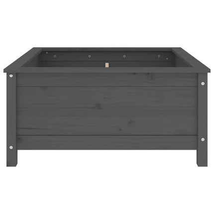Plantenbak 82,5X82,5X39 Cm Massief Grenenhout Grijs