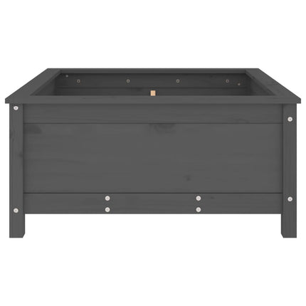 Plantenbak 82,5X82,5X39 Cm Massief Grenenhout Grijs
