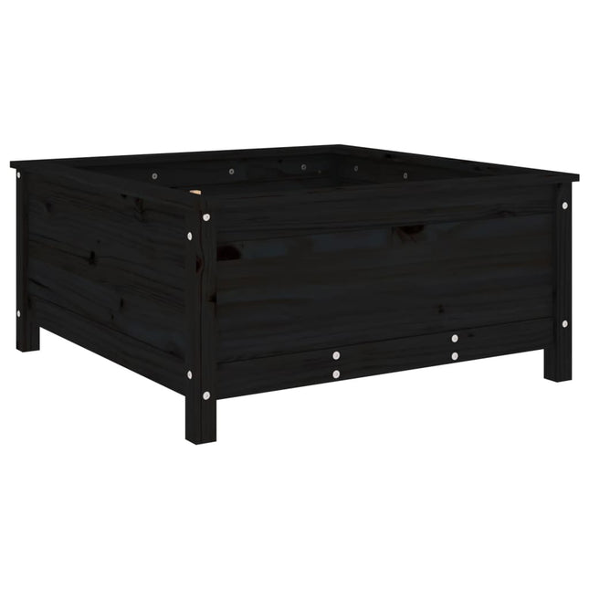 Plantenbak 82,5X82,5X39 Cm Massief Grenenhout Zwart