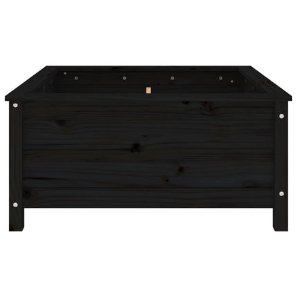 Plantenbak 82,5X82,5X39 Cm Massief Grenenhout Zwart