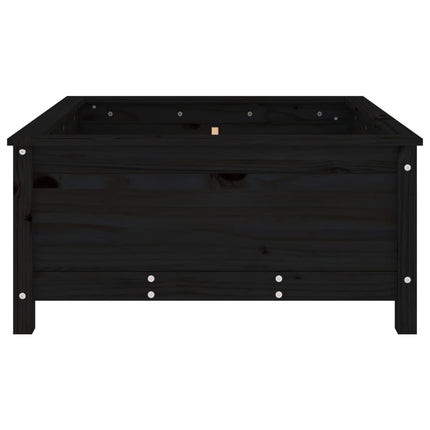 Plantenbak 82,5X82,5X39 Cm Massief Grenenhout Zwart