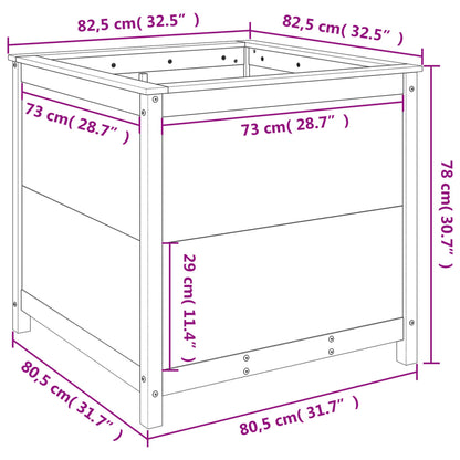 Plantenbak 82,5X82,5X78 Cm Massief Grenenhout