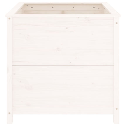 Plantenbak 82,5X82,5X78 Cm Massief Grenenhout Wit