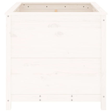 Plantenbak 82,5X82,5X78 Cm Massief Grenenhout Wit