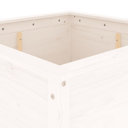Plantenbak 82,5X82,5X78 Cm Massief Grenenhout Wit