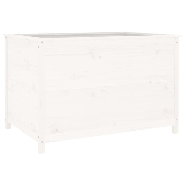 Plantenbak Verhoogd 119,5X82,5X78 Cm Massief Grenenhout Wit