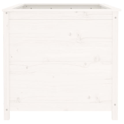 Plantenbak Verhoogd 119,5X82,5X78 Cm Massief Grenenhout Wit