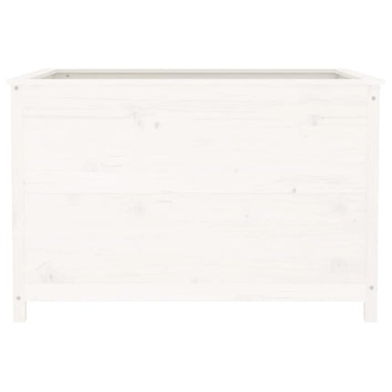 Plantenbak Verhoogd 119,5X82,5X78 Cm Massief Grenenhout Wit