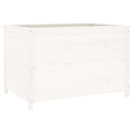 Plantenbak Verhoogd 119,5X82,5X78 Cm Massief Grenenhout Wit