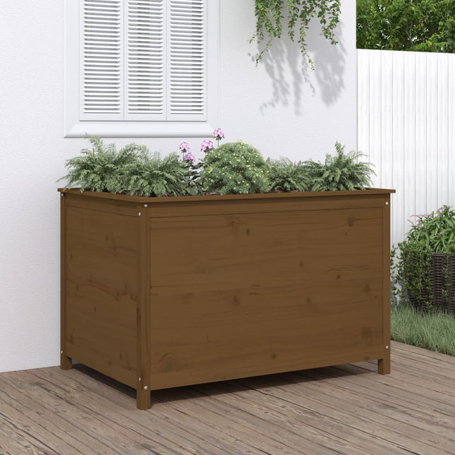 Plantenbak Verhoogd 119,5X82,5X78 Cm Massief Grenen Honingbruin