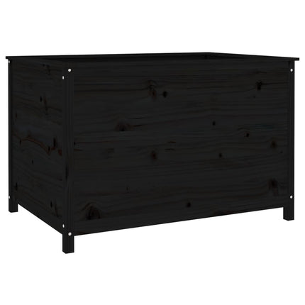 Plantenbak Verhoogd 119,5X82,5X78 Cm Massief Grenenhout Zwart