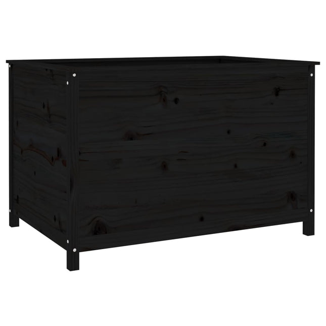 Plantenbak Verhoogd 119,5X82,5X78 Cm Massief Grenenhout Zwart