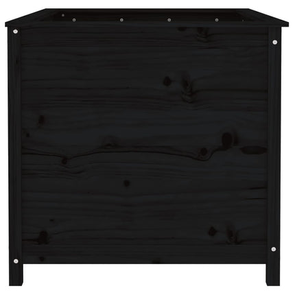 Plantenbak Verhoogd 119,5X82,5X78 Cm Massief Grenenhout Zwart