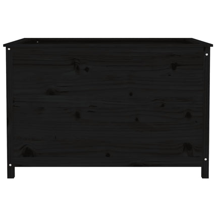 Plantenbak Verhoogd 119,5X82,5X78 Cm Massief Grenenhout Zwart