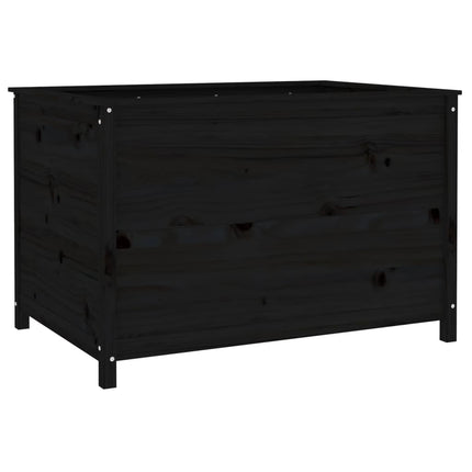 Plantenbak Verhoogd 119,5X82,5X78 Cm Massief Grenenhout Zwart