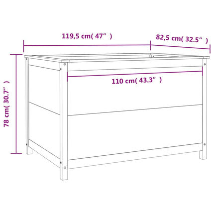Plantenbak Verhoogd 119,5X82,5X78 Cm Massief Grenenhout Zwart