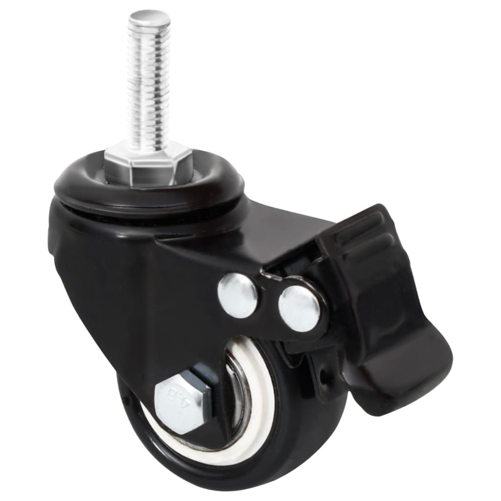 Wielen voor plantenbak 4 st 8x3,5x8 cm ijzer zwart