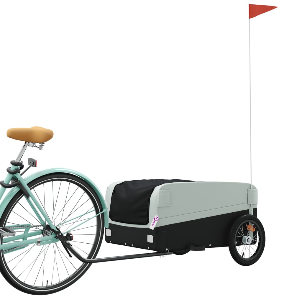IJzeren fietstrailer 45 kg, kleur: zwart/grijs