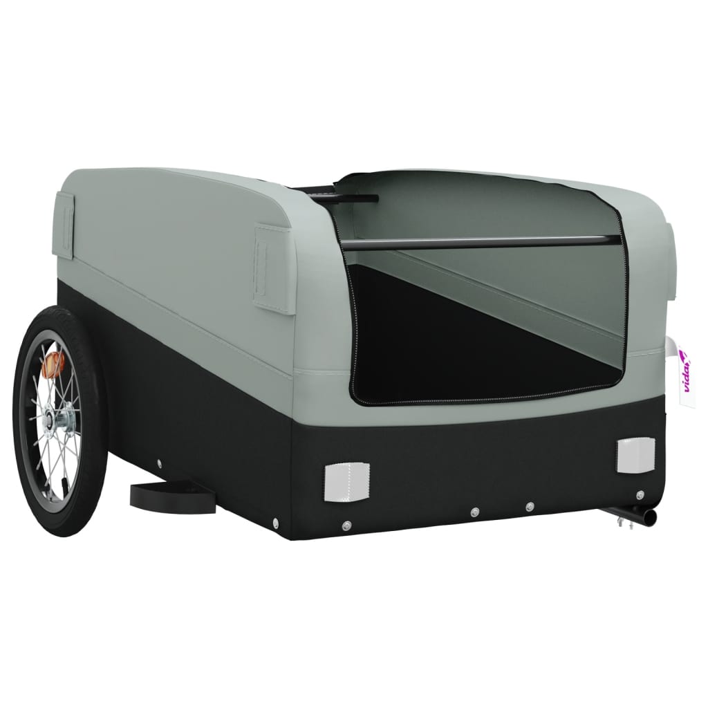 IJzeren fietstrailer 45 kg, kleur: zwart/grijs