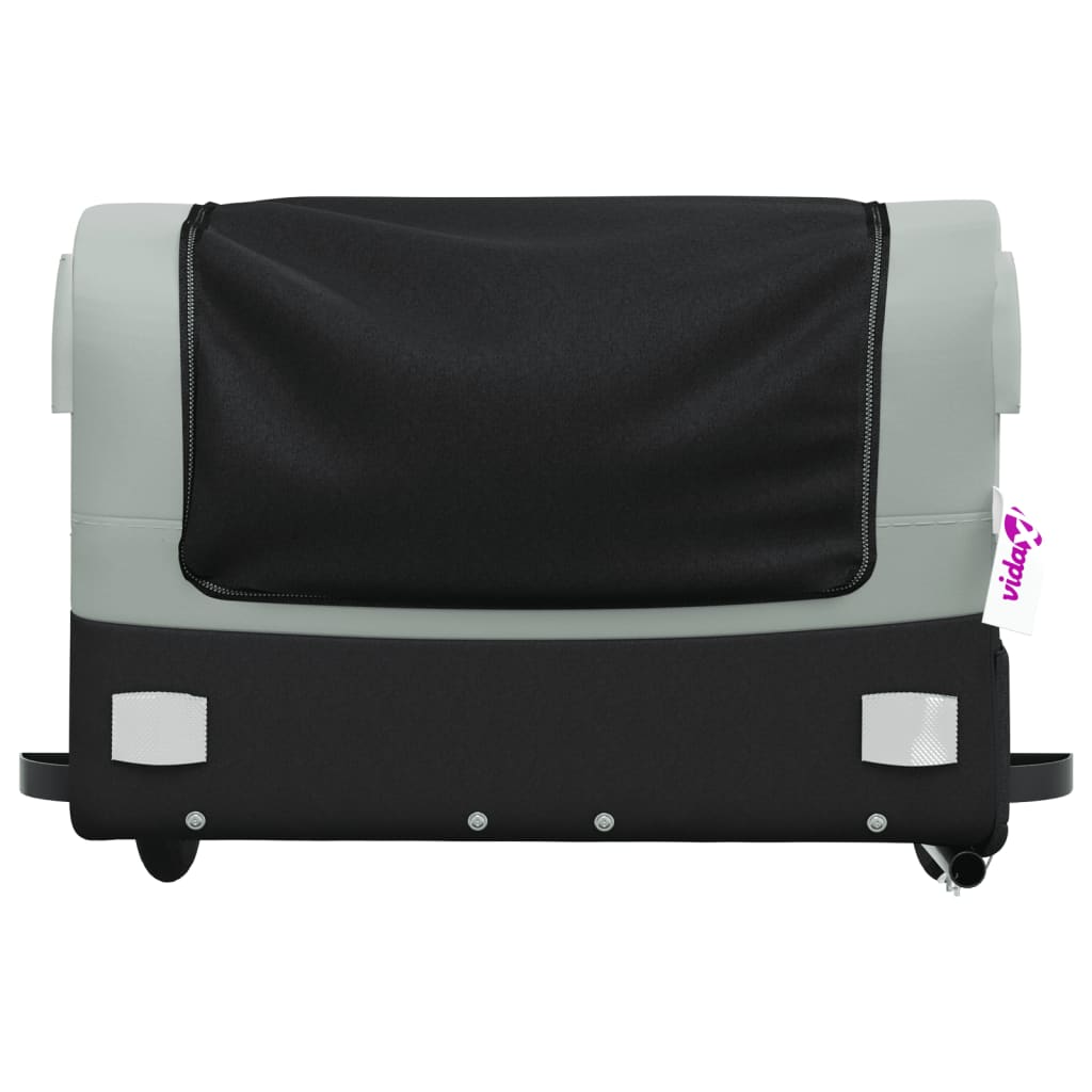 IJzeren fietstrailer 45 kg, kleur: zwart/grijs